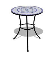 vidaXL Bistro Table Blue and White 23.6" Mosaic