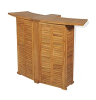 vidaXL Folding Bar Table 61"x20.9"x41.3" Solid Teak Wood