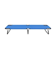 vidaXL Folding Sun Lounger Blue Steel