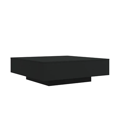 vidaXL Coffee Table with Led Lights Black 39.4"x39.4"x12.2"