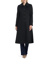 Vince Camuto Women's Single-Breasted Fit and Flared Drap Wool Coat