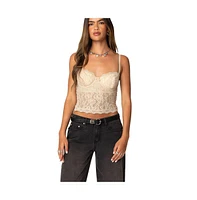 Edikted Women's Charisma Sheer Lace Bra Top