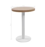 vidaXL Bistro Table Light Brown 23.6" Mdf