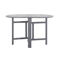 vidaXL Patio Table Gray 47.2"x27.6"x29.1" Solid Acacia Wood