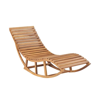 vidaXL Rocking Sunlounger Solid Teak Wood