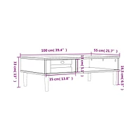 vidaXL Coffee Table Senja Rattan Look 39.4"x21.7"x13" Solid Wood