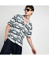 Campus Sutra Men's Multitrack Striped Oversized Shirt