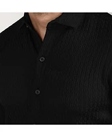 Campus Sutra Men's Onyx Black Chain-Creased Shirt