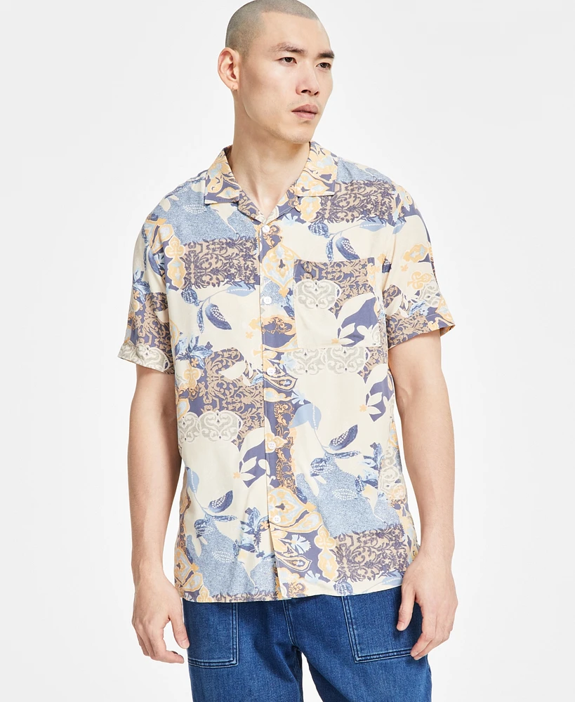 Sun + Stone Men's Patterned Shirt, Exclusively at Macy's