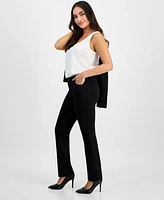 Jones New York Petite Lexington Mid-Rise Straight-Leg Pants