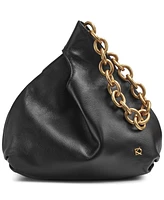 Donna Karan Lawrence Leather Wristlet with Chain Strap