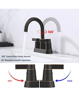 Slickblue Oil Rubbed Bronze 2-Handle Bathroom Sink Faucet Classic and Stylish Design