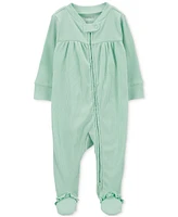 Carter's Baby Girls Textured 2-Way-Zip Sleep & Play Footed Coverall