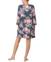 Ellen Tracy Women's 3/4-Sleeve Floral Nightgown