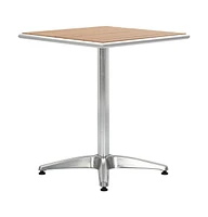 vidaXL Patio Table Silver 23.6"x23.6"x27.6" Aluminum and Wpc