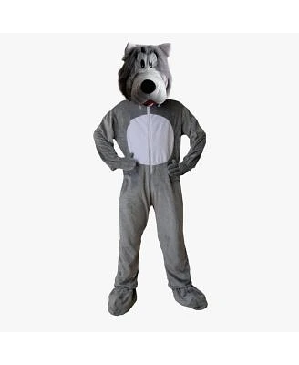 Dress Up America Gray Wolf Jumpsuit Mascot Costume Kids Girls Boys