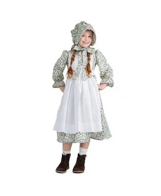 Dress Up America Pioneer Dress Apron Bonnet Costume Set Kids Girls