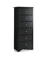 Sugift 6 Drawers Chest Dresser Clothes Storage Bedroom Furniture Cabinet