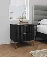 Manhattan Comfort 1-Piece Dumbo Medium-Density Fiberboard 2-Drawer Modern Nightstand