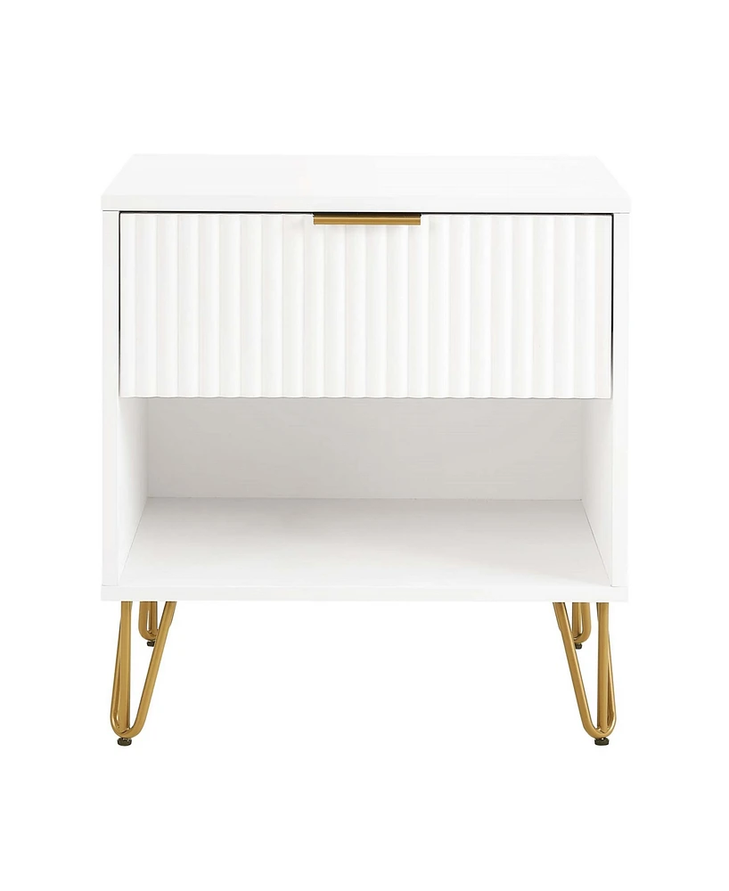 Manhattan Comfort 1- Piece Dumbo Medium-Density Fiberboard 1-Drawer Modern Nightstand