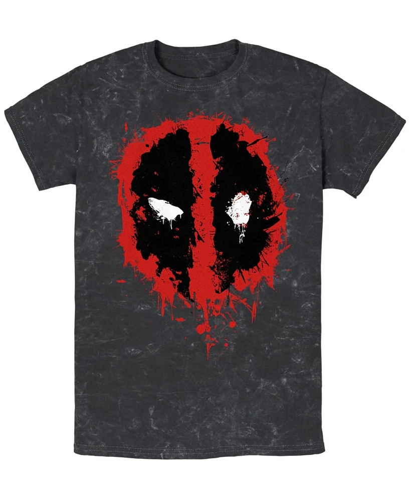 Fifth Sun Mens DeadPool SplatterIcon Short Sleeve Mineral Wash Tee