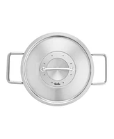 Fissler Pure Collection Stainless Steel 4.2 Quart Stock Pot with Metal Lid