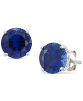 3-Pc. Set Lab-Created Sapphire Stud & Hoop Earrings (3-3/4 ct. t.w.) in Sterling Silver