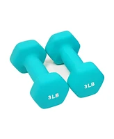 BalanceFrom Fitness 3, 5, and 8 Pound Neoprene Coated Dumbbell Set with Stand