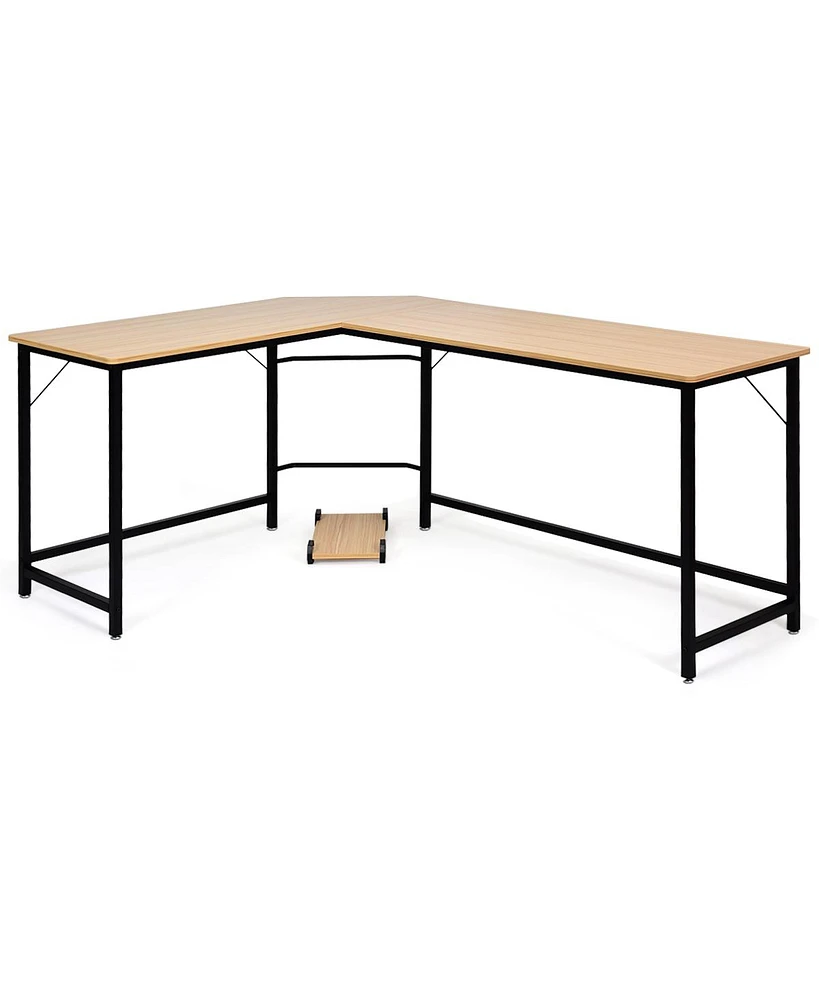 Costway L-Shaped Computer Desk Corner Workstation Study Gaming Table