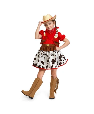 Dress Up America Cowgirl Skirt, Vest & Bandana Costume Set - Girls Kids