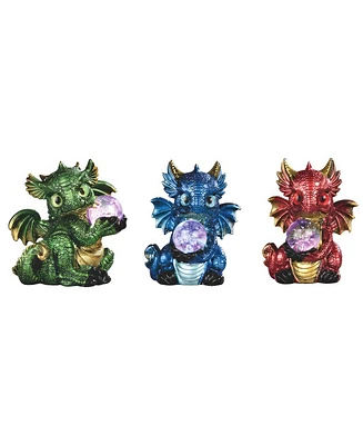 Fc Design 3-pc Set 4.25"H Dragon with Glass Eyes Figurine Decoration Home Decor Perfect Gift for House Warming, Holidays and Birthdays