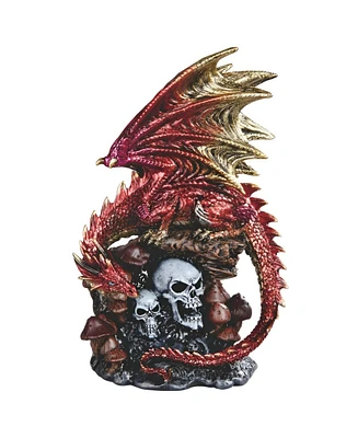 Fc Design 9"H Red Dragon Guarding Skulls Figurine Decoration Home Decor Perfect Gift for House Warming, Holidays and Birthdays