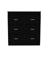 Depot E-Shop Capri Dresser 33"H, Three Drawer, Superior Top, Metal Handles