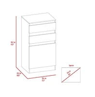 Diamond Dresser 43"H, Jewelry Box, Mirror, Single Door Cabinet, Two Drawers