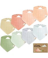 KeaBabies 8pk Lumi Muslin Baby Bibs, Bandana Bibs for Boy, Girl, Drool Bib Newborn, Toddler