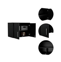 Danbury Storage Cabinet-Wall Cabinet, Black