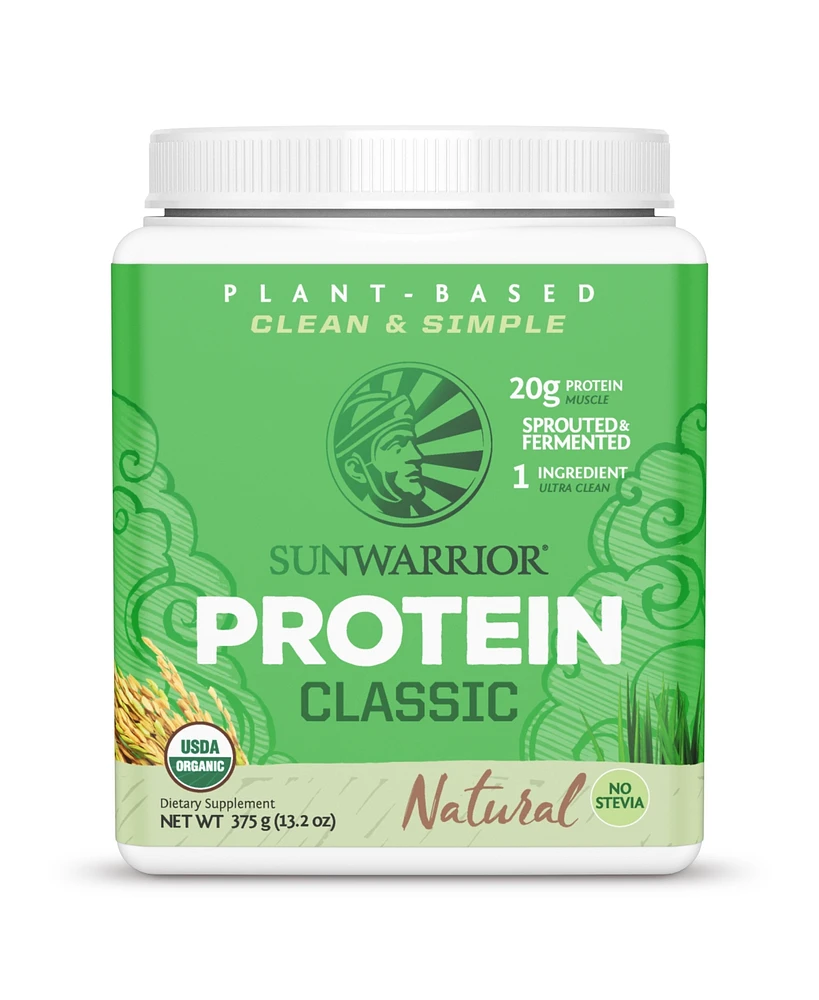 Sunwarrior Classic Organic Protein Powder, Plant-Based Protein, Unflavored, Sunwarrior, 375gm (15 servings)