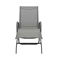 vidaXL Sun Lounger Steel and Textilene