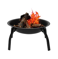 Slickblue 22" Four - legged Folding Iron Brazier Wood Burning Fire Pit Decoration for Backyard Poolside