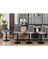 Slickblue Swivel Velvet Barstools with Adjustable Seat Chic and Versatile Seating