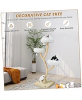 Sugift 70 Inch Tall Cat Tree 4-Layer Cat Tower with 3 Perches and Dangling Balls