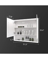 Lalahoo Medicine Cabinets for Bathroom,Medicine Cabinet Mirror,Recessed or Wall Mounted Medicine Cabinets,Lighted Medicine Cabinet,Dimmer and Anti-Fog