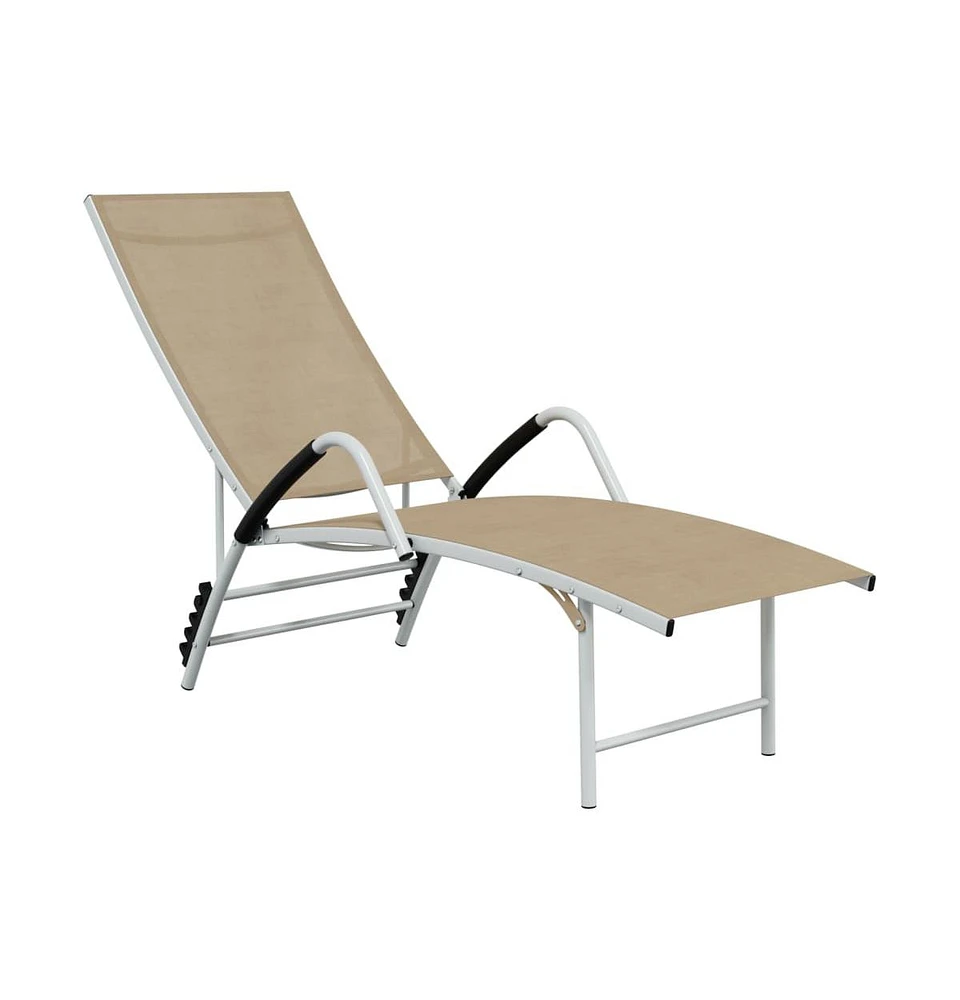 vidaXL Sun Lounger Textilene and Aluminum