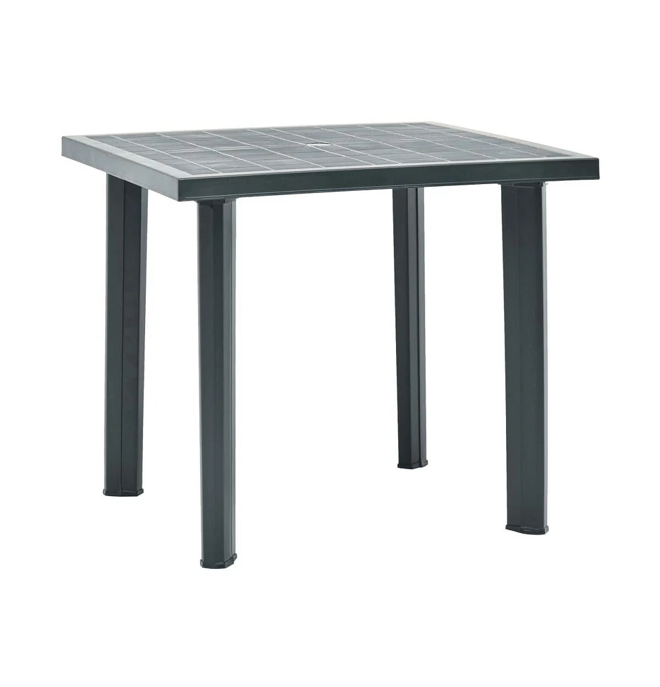 vidaXL Patio Table Green 31.5"x29.5"x28.3" Plastic