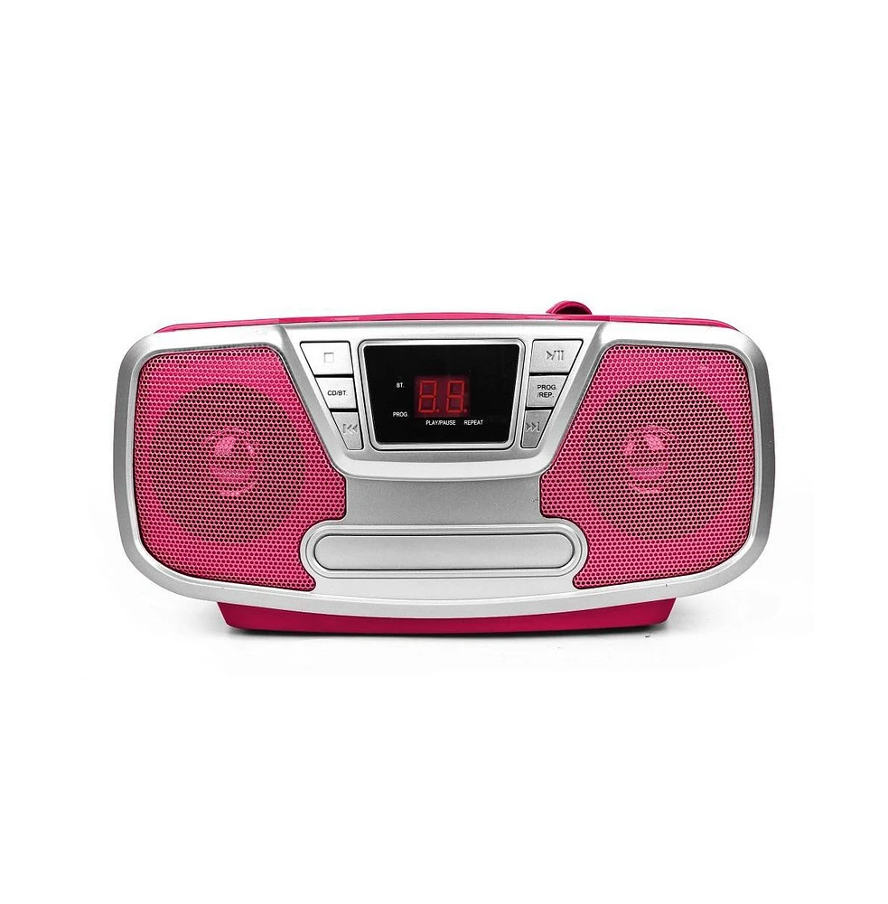 Riptunes Bluetooth Portable Cd Boombox with Am/Fm Radio, Black