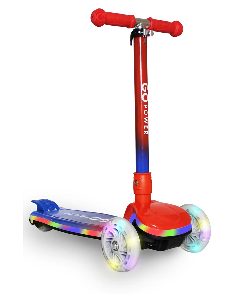 Gopowerbike GoRider 3-Wheel Scooter for Kids Light Up Foldable Toddler Kick Ages 3-8