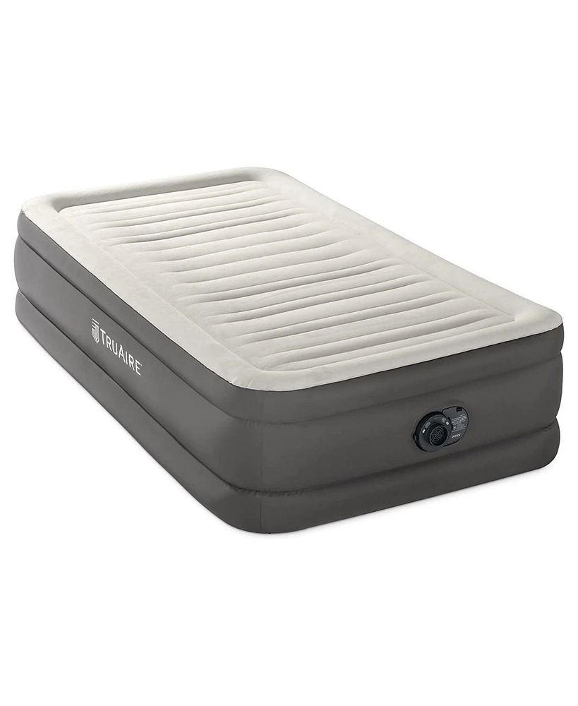 Intex TruAire Luxury Air Mattress with Fiber Tech and Built In Electric Pump