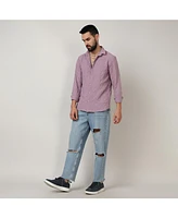 Men's Periwinkle Purple Embossed Geometric Shirt
