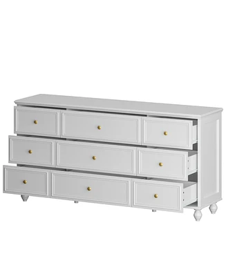 Homsee Modern Red Brown 9-Drawer Wooden hest of Drawers