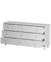 Homsee Modern Red Brown 9-Drawer Wooden hest of Drawers